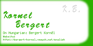 kornel bergert business card